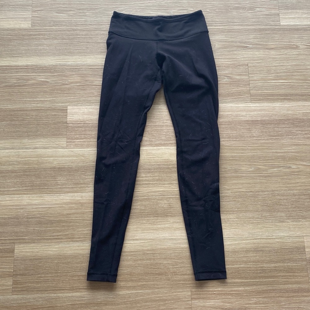 Lululemon reversible black full length wunder under leggings size 6